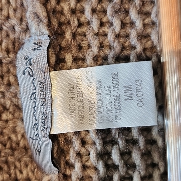 Chunky Knit Sweater / mid length, medium, taupe - Picture 2 of 7